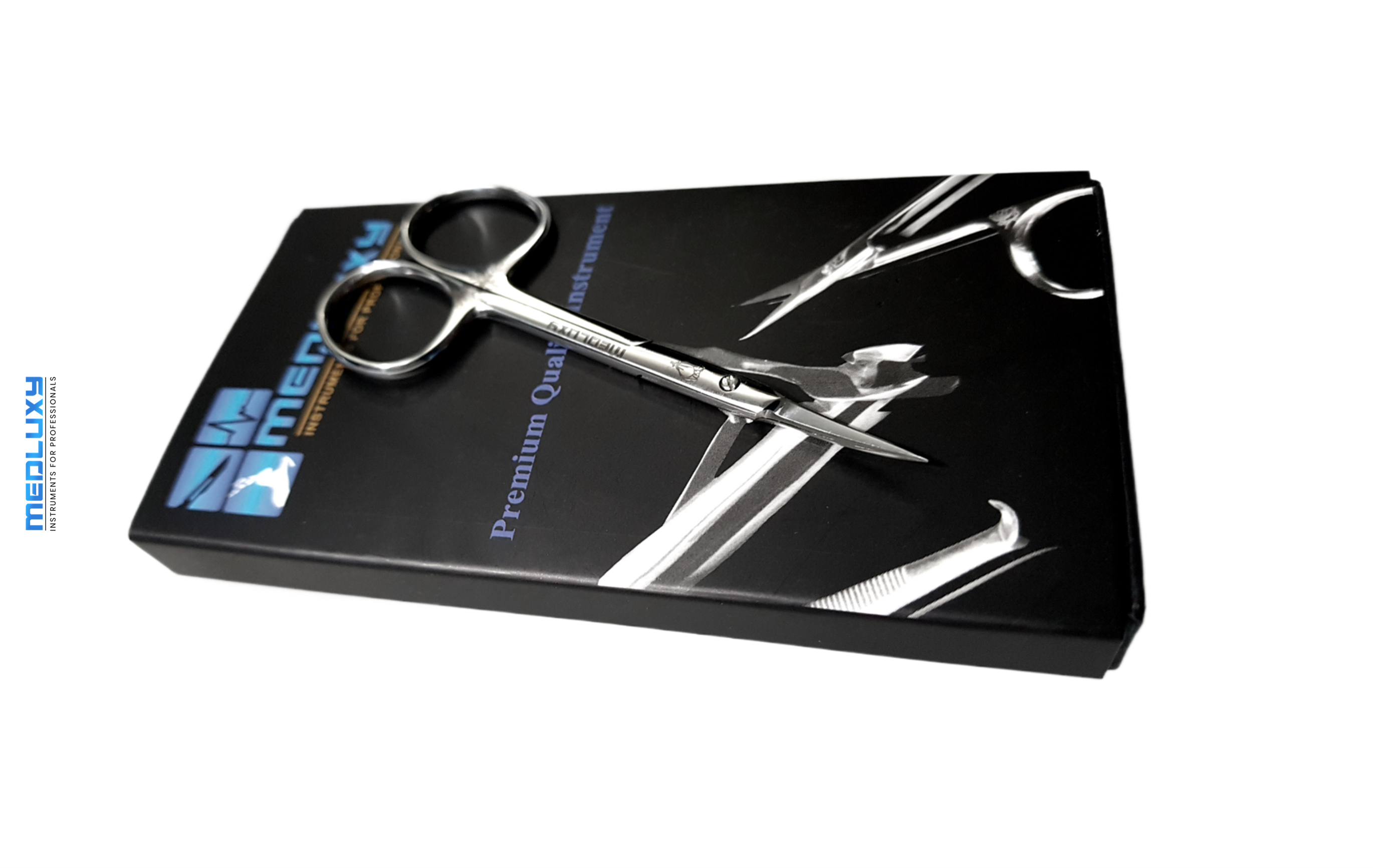 Medluxy PRO - Cuticle Scissors (Skin and Skin Scissors) - Curved - Micro Fine Pointed / Sharp Point - 10 cm - PM0012 (Cuticle Clippers, Cuticle Cutter, Cuticle Removal)